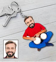 Kişiye Özel Darbukacı Tasarımlı Karikatür Anahtarlık 108
