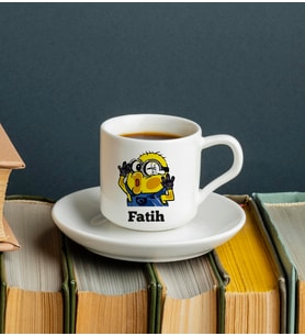 Minions Tasarımlı Türk Kahvesi Fincanı Kişiye Özel