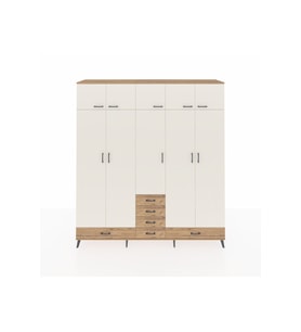 Hyperion Dolap 6 Raflı 6 Çekmeceli 4 Askılı 220x44x243 Çam-Aytaşı/Çam