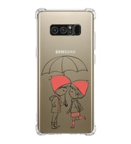 Samsung Galaxy Note8  Köşe Korumalı Antişok Kapak Aşk Tasarımlı Şeffaf Silikon Kılıf