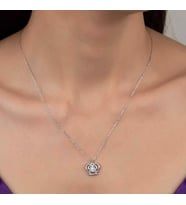 SWAROVSKİ TAŞLI TAÇ 925 AYAR GÜMÜŞ KOLYE