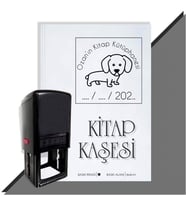 Kişiye Özel Sevimli Köpek 23 Tarihli Otomatik Kitap Kaşesi (Siyah)