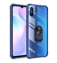 Xiaomi Redmi 9A Kılıf Şeffaf Sararmaz Yüzüklü Mola Kapak (Lacivert)