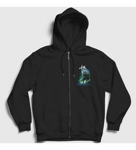 Presmono Unisex Siyah High Hammerfall Fermuarlı Kapüşonlu Sweatshirt 465047tt