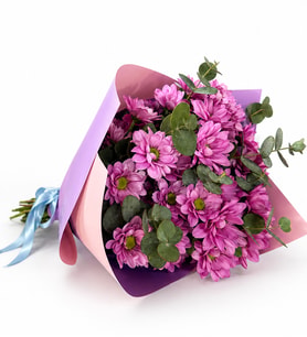 Pembe Krizantem Buketi