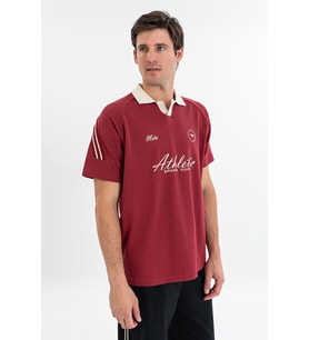 Maraton RELAX Erkek APAÇ YAKA  Bordo T-shirt
