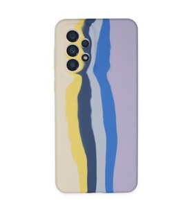 Samsung Galaxy A53 5g Kılıf Ebruli Lansman Silikon - Sarı-lila
