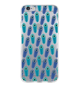 PrintiFy iPhone 6S ile Uyumlu 1mm Slim Fit Nazar Boncuğu 4 Baskılı Şeffaf  Kılıf