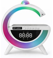 LED Işıklı Kablosuz Şarjlı Bluetooth Hoparlörlü Alarm Saati – Mükemmel Ses, Işık ve Konfor Tek Bir Cihazda!