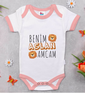 BK Kids Aslan Amcam Tasarımlı Pembe Bebek Body Zıbın-1