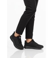 Walkway Füme Fileli Hafif Bağcıklı Unisex Spor Ayakkabı 2029 G (Siyah)