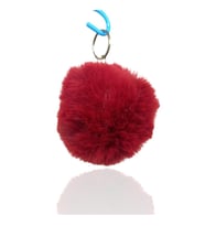 Peluş Ponpon Anahtarlık Kırmızı