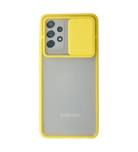 Northcity Samsung Galaxy A52 Kılıf Palm Buzlu Kamera Sürgülü Silikon - Sarı