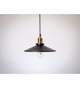 RİOLİGHT RETRO TEKLİ METAL SARKIT AVİZE ŞAPKA ÇAPI: 28CM (Siyah)