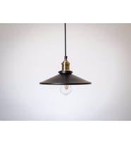 RİOLİGHT RETRO TEKLİ METAL SARKIT AVİZE ŞAPKA ÇAPI: 28CM (Siyah)