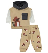 Civil Baby Cepli Kapşonlu 6-18 Ay Takım - Kahve