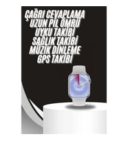 Mey İthalat® Akıllı Saat Gümüş Kasa Bluetooth Kulaklık Hediyeli Çok Fonksiyonlu İkili Set