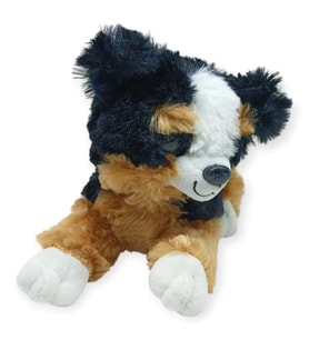 Sesli Peluş Yatan Köpek 25 cm - Siyah Kahve - 1 ADET