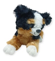 Sesli Peluş Yatan Köpek 25 cm - Siyah Kahve - 1 ADET