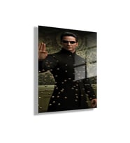 Temperli Gerçek Cam Tablo Klasik Film Matrix Karakteri