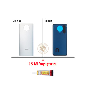 Yapıştırıcı Redmi K30 Pro Gümüş Yapıştırıcı Arka Pil Kapağı + Yapıştırıcı ve Vida Seti