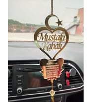 Kişiye Özel Pleksi Araba Dikiz Aynası Süsü Ay Yıldız Temalı (Gümüş)
