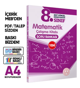 2027 8.Sınıf LGS Matematik MEB Çalışma Kitabı Soru Bankası (Renkli Baskı A4 Boyutlu) BASKI ÜCRETİ