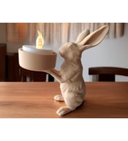 Hediyelik Doğal Tavşan Figürü – 15 cm Modern Masaüstü Ev Dekoru Mum Led
