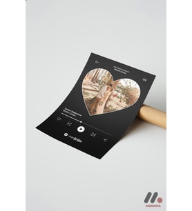 Kişiye Özel Kalp Fotoğraflı Müzik Posteri, Çerçevesiz Yüksek Kalite Duvar Afişi