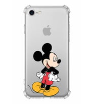 Apple iPhone SE 2022 Uyumlu Köşe Korumalı Antişok  Kapak Mickey Mouse Tasarımlı Şeffaf  Kılıf