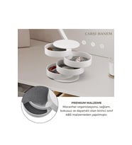 ÇARŞI HANEM Organizer Şık Takı Kutusu Düzenleyici Takı Mücevher Aksesuar Düzenleyici Organizer (Beyaz)