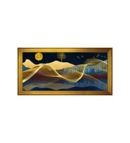 Soyut Şekiller Motifli Kanvas Tablo 80 x 110 cm Gold Çerçeve