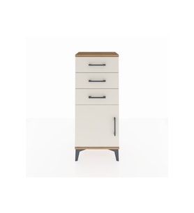 Arges Komodin Tek Raflı 3 Çekmeceli Tek Kapaklı 44x30x106 Çam-Aytaşı