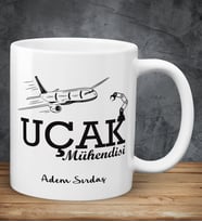 Uçak Mühendisi isme özel Meslek kupa bardak