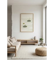 Zen Bahçe Minimal Dekoratif Ahşap Çerçeveli Tablo – Japandi Modern Duvar Dekoru