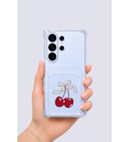 Samsung Galaxy S26 Ultra Kartlıklı Kiraz Desenli Kılıf - GLST5336-2366
