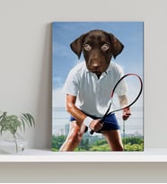 Evcil Dostlara Özel Tenis Oyuncusu Tasarımlı Portre Kanvas Tablo-3