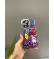 Iphone 14 Pro Max Uyumlu Sevimli Sulu Simli Tasarım Kılıf