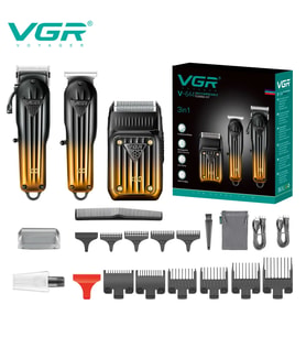 VGR V-644 Profesyonel 3'ü 1 Arada Şarjlı Bakım Seti - Saç, Sakal ve Sıfırlama Tıraş Makinesi