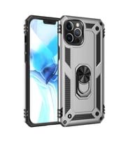 Apple iPhone 12 Pro Max Kılıf Sofya Yüzüklü Silikon Kapak - Gümüş