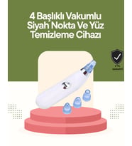 Northcity USB Destekli 4 Başlıklı Siyah Nokta Vakum Cihazı – Gözenek Temizleyici ve Cilt Yenileyici Bakım Aleti