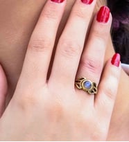 Doğal Taş Labradorit Doğal Taşlı Antik Model Kadın Ayarlanabillir Yüzük euy79lbt (Gri)