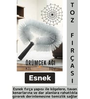 Ergonomik Tutuş Hafif Esnek Zor Nokta Köşe Tavan Lamba Perde Tüy Toz Örümcek Ağı Temizleme Fırçası