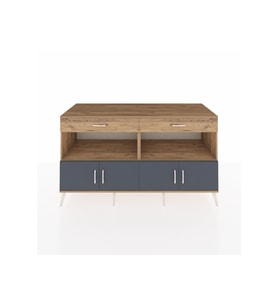 Kronos Konsol 2 Raflı 2 Çekmeceli 4 Kapaklı 176x59x99 Çam-Antrasit/Çam