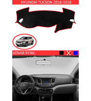 Hyundai Tucson 2016-2018 Için Uygun Torpido Koruma Halısı Siyah Kenar Renk Kırmızı