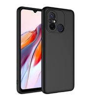Xiaomi Redmi 12C Kılıf Kamera Korumalı iÇi Süet Dokulu Lansman Tipi Silikon (Siyah)