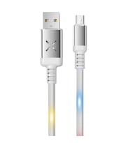 Dc09 Ses Duyarlı Işıklı Micro Usb Kablo 1M 2A - Beyaz