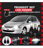 Peugeot 307 Makyajlı Kasa Kısa Far Uyumlu Şimşek Etkili Led Xenon Light Series H1