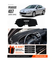 e-biz PEUGEOT 407 (2004-2010) Uyumlu Torpido Koruma, Torpido Örtüsü, Torpido Kılıfı - Siyah-Gri - PE018