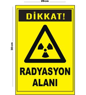 Metal Radyasyon Alanı 20cm x 30cm A4 Büyüklüğünde Uyarı Levhası Yönlendirme Tabelası
